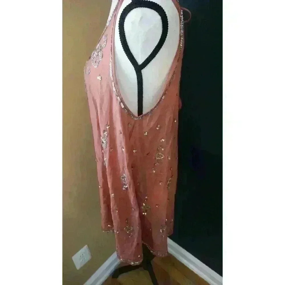 Free People Copper Starry Night Tunic – Sleeveless Boho Summer Top (M) - Picture 8 of 16